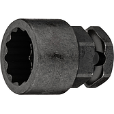 HAZET Nástrčná hlavice pro rázový a strojový utahovák 900SZ6-21 ∙ 1/2 palce (12,5 mm) čtyřhran dutý, 24 mm vnější šestihran ∙ Vnější dvojitý šestihran trakční profil ∙ Velikost 21 mm