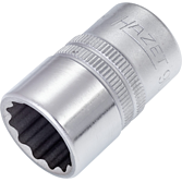 HAZET Nástrčná hlavice 900Z-17 ∙ 1/2 palce (12,5 mm) čtyřhran dutý ∙ Vnější dvojitý šestihran trakční profil ∙ Velikost 17 mm