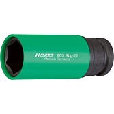 HAZET Nástrčná hlavice pro rázový a strojový utahovák 903SLG-22 ∙ 1/2 palce (12,5 mm) čtyřhran dutý ∙ Trakční profil vnější šestihran ∙ Velikost 22 mm