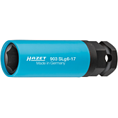 HAZET Nástrčná hlavice pro rázový a strojový utahovák 903SLG6-17 ∙ 1/2 palce (12,5 mm) čtyřhran dutý, 24 mm vnější šestihran ∙ Trakční profil vnější šestihran ∙ Velikost 17 mm