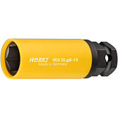 HAZET Nástrčná hlavice pro rázový a strojový utahovák 903SLG6-19 ∙ 1/2 palce (12,5 mm) čtyřhran dutý, 24 mm vnější šestihran ∙ Trakční profil vnější šestihran ∙ Velikost 19 mm