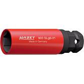 HAZET Nástrčná hlavice pro rázový a strojový utahovák 903SLG6-21 ∙ 1/2 palce (12,5 mm) čtyřhran dutý, 24 mm vnější šestihran ∙ Trakční profil vnější šestihran ∙ Velikost 21 mm