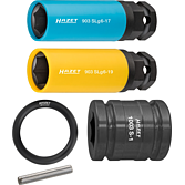 HAZET Sada nástrčných hlavic pro rázový, strojový utahovák 903SLG6/5 ∙ 1/2 palce (12,5 mm) čtyřhran dutý, 24 mm vnější šestihran ∙ Trakční profil vnější šestihran ∙ 5-dílný ∙ 17 ∙ 19