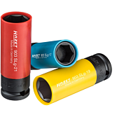 HAZET Sada nástrčných hlavic pro rázový, strojový utahovák 903SPC/3 ∙ 1/2 palce (12,5 mm) čtyřhran dutý ∙ Trakční profil vnější šestihran ∙ 3 pieces-dílný ∙ 17 – 21