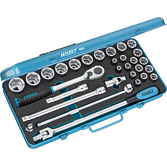 HAZET Sada nástrčných klíčů 905 ∙ 1/2 palce (12,5 mm) čtyřhran dutý ∙ Trakční profil vnější šestihran ∙ 30-dílný ∙ 2 x 13 ∙ 8 – 32