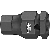 HAZET Nástrčná hlavice pro rázový, strojový utahovák 985S-17 ∙ 1/2 palce (12,5 mm) čtyřhran dutý ∙ Profil vnitřní šestihran ∙ Velikost 17 mm