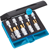 HAZET Sada nástrčných hlavic 986/9 ∙ 1/2 palce (12,5 mm) čtyřhran dutý ∙ Profil vnitřní šestihran ∙ 9-dílný ∙ 5 – 19