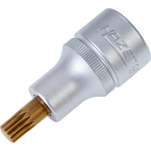 HAZET Nástrčná hlavice 990-8 ∙ 1/2 palce (12,5 mm) čtyřhran dutý ∙ Vnitřní ozubený profil XZN ∙ Velikost M8