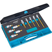 HAZET Sada nástrčných hlavic 990/10 ∙ 1/2 palce (12,5 mm) čtyřhran dutý ∙ Vnitřní ozubený profil XZN ∙ 10-dílný ∙ M8 – M18