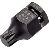 HAZET Nástrčná hlavice pro rázový, strojový utahovák 990S-14 ∙ 1/2 palce (12,5 mm) čtyřhran dutý, 24 mm vnější šestihran ∙ Vnitřní ozubený profil XZN ∙ Velikost M14