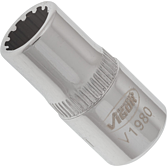 VIGOR Nástrčná hlavice s Multiprofilem ∙ V1980 ∙ 1/4 palce (6,3 mm) čtyřhran dutý ∙ Multiprofil ∙ Velikost 7 mm