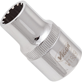 VIGOR Nástrčná hlavice s Multiprofilem ∙ V1989 ∙ 1/2 palce (12,5 mm) čtyřhran dutý ∙ Multiprofil ∙ Velikost 11 mm