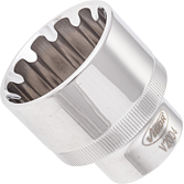 VIGOR Nástrčná hlavice s Multiprofilem ∙ V2004 ∙ 1/2 palce (12,5 mm) čtyřhran dutý ∙ Multiprofil ∙ Velikost 32 mm