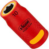 VIGOR N&aacute;strčn&aacute; hlavice ∙ EV ∙ V2030-10-EV ∙ 3/8 palce (10 mm) čtyřhran dut&yacute; ∙ Profil vněj&scaron;&iacute; &scaron;estihran ∙ Velikost 10 mm