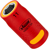 VIGOR N&aacute;strčn&aacute; hlavice ∙ EV ∙ V2030-11-EV ∙ 3/8 palce (10 mm) čtyřhran dut&yacute; ∙ Profil vněj&scaron;&iacute; &scaron;estihran ∙ Velikost 11 mm