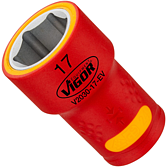 VIGOR N&aacute;strčn&aacute; hlavice ∙ EV ∙ V2030-17-EV ∙ 3/8 palce (10 mm) čtyřhran dut&yacute; ∙ Profil vněj&scaron;&iacute; &scaron;estihran ∙ Velikost 17 mm