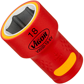 VIGOR N&aacute;strčn&aacute; hlavice ∙ EV ∙ V2030-18-EV ∙ 3/8 palce (10 mm) čtyřhran dut&yacute; ∙ Profil vněj&scaron;&iacute; &scaron;estihran ∙ Velikost 18 mm