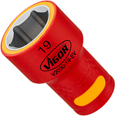 VIGOR N&aacute;strčn&aacute; hlavice ∙ EV ∙ V2030-19-EV ∙ 3/8 palce (10 mm) čtyřhran dut&yacute; ∙ Profil vněj&scaron;&iacute; &scaron;estihran ∙ Velikost 19 mm