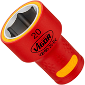 VIGOR N&aacute;strčn&aacute; hlavice ∙ EV ∙ V2030-20-EV ∙ 3/8 palce (10 mm) čtyřhran dut&yacute; ∙ Profil vněj&scaron;&iacute; &scaron;estihran ∙ Velikost 20 mm