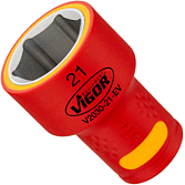 VIGOR N&aacute;strčn&aacute; hlavice ∙ EV ∙ V2030-21-EV ∙ 3/8 palce (10 mm) čtyřhran dut&yacute; ∙ Profil vněj&scaron;&iacute; &scaron;estihran ∙ Velikost 21 mm