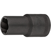 VIGOR Spirálová povolovací nástrčná hlavice ∙ V2404N-14 ∙ 1/2 palce (12,5 mm) čtyřhran dutý ∙ Profil vytahovák vnějších šroubů ∙ Velikost 14 mm