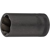 VIGOR Spirálová povolovací nástrčná hlavice ∙ V2404N-19 ∙ 1/2 palce (12,5 mm) čtyřhran dutý ∙ Profil vytahovák vnějších šroubů ∙ Velikost 19 mm