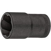 VIGOR Spirálová povolovací nástrčná hlavice ∙ V2404N-21 ∙ 1/2 palce (12,5 mm) čtyřhran dutý ∙ Profil vytahovák vnějších šroubů ∙ Velikost 21 mm