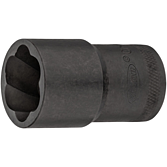 VIGOR Spirálová povolovací nástrčná hlavice ∙ V2404N-22 ∙ 1/2 palce (12,5 mm) čtyřhran dutý ∙ Profil vytahovák vnějších šroubů ∙ Velikost 22 mm