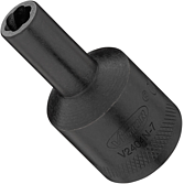 VIGOR Spirálová povolovací nástrčná hlavice ∙ V2404N-7 ∙ 1/2 palce (12,5 mm) čtyřhran dutý ∙ Profil vytahovák vnějších šroubů ∙ Velikost 7 mm