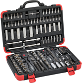 VIGOR Sada nástrčných klíčů ∙ V2461N ∙ 1/4 palce (6,3 mm) šestihran masivní, 5/16 palce (8 mm) šestihran masivní, 1/4 palce (6,3 mm) čtyřhran dutý, 3/8 palce (10 mm) čtyřhran dutý, 1/2 palce (12,5 mm) čtyřhran dutý ∙ Vnější profil TORX®, Profil vnějš