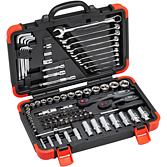 VIGOR Kufr na nářadí ∙ V2470N ∙ 5/16 palce (8 mm) šestihran masivní, 1/4 palce (6,3 mm) čtyřhran dutý, 3/8 palce (10 mm) čtyřhran dutý ∙ Vnější profil TORX®, Vnitřní profil TORX®, Profil vnitřní šestihran, Profil vnější šestihran, Křížový profil PH, 