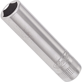 VIGOR Nástrčná hlavice šestihran ∙ dlouhá ∙ V2537N ∙ 1/4 palce (6,3 mm) čtyřhran dutý ∙ Profil vnější šestihran ∙ Velikost 8 mm