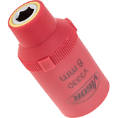 VIGOR Nástrčná hlavice (6hran) VDE ∙ V3330 ∙ 1/2 palce (12,5 mm) čtyřhran dutý ∙ Profil vnější šestihran ∙ Velikost 8 mm