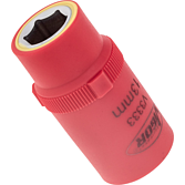 VIGOR Nástrčná hlavice (6hran) VDE ∙ V3333 ∙ 1/2 palce (12,5 mm) čtyřhran dutý ∙ Profil vnější šestihran ∙ Velikost 13 mm