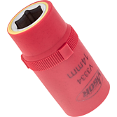 VIGOR Nástrčná hlavice (6hran) VDE ∙ V3334 ∙ 1/2 palce (12,5 mm) čtyřhran dutý ∙ Profil vnější šestihran ∙ Velikost 14 mm