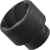 VIGOR Spirálová povolovací nástrčná hlavice ∙ V3746 ∙ 1/2 palce (12,5 mm) čtyřhran dutý ∙ Profil vytahovák vnějších šroubů ∙ Velikost 30 mm