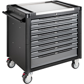 VIGOR Dílenský vozík řady XD ∙ extra hluboký ∙ nerezová pracovní deska ∙ prázdný ∙ V4481-XD ∙ d x š x v: 986 mm x 695 mm x 1017 mm