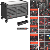 VIGOR D&iacute;lensk&yacute; voz&iacute;k řady XXL ∙ nerezov&aacute; pracovn&iacute; deska ∙ s n&aacute;řad&iacute;m ∙ V4481-XXL/1299 ∙ 1299-d&iacute;ln&yacute; ∙ Počet ks n&aacute;řad&iacute;: 1299