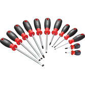 VIGOR Sada šroubováků ∙ V4655 ∙ Křížový profil PH, Plochý profil ∙ 12-dílný ∙ 0,6 x 3 – 1,6 x 10 · PH0 – PH3 ∙ Počet ks nářadí: 12