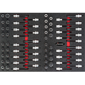 VIGOR Sada nástrčných hlavic ∙ V4753 ∙ 1/2 palce (12,5 mm) čtyřhran dutý ∙ Vnitřní profil TORX®, Profil vnitřní šestihran ∙ 70-dílný ∙ 5 – 19 · M5 – M16 · T20 – T70 ∙ Počet ks nářadí: 70