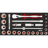 VIGOR Sada nářadí s nástrčnými klíči ∙ V4975N ∙ 25-dílný ∙ 10 – 32 mm ∙ Počet ks nářadí: 25