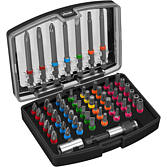 VIGOR Box s bity ∙ V5020 ∙ 1/4 palce (6,3 mm) šestihran masivní ∙ Plochý profil, Profil vnitřní šestihran, Křížový profil PH, Profil Pozidriv PZ, Vnitřní profil TORX®, Profil Tamper Resistant TORX® ∙ 57-dílný ∙ 0,5 x 3 – 1 x 6 · 3 – 5 · PH1 – PH3 · P