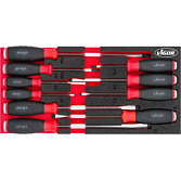 VIGOR Sada šroubováků ∙ s úderovou hlavicí ∙ V5068 ∙ Křížový profil PH, Plochý profil ∙ 10-dílný ∙ 0,6 x 3,5 – 2 x 12 · PH1 – PH3 ∙ Počet ks nářadí: 10