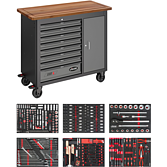 VIGOR Mobilní pracovní stůl řady L ∙ s nářadím ∙ V5154 ∙ 375-dílný ∙ Počet ks nářadí: 375
