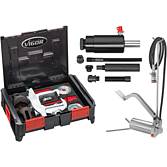 VIGOR Sada pro demontáž / montáž kompaktních ložisek kol ∙ s hydraulickým nožním čerpadlem ∙ V5554 ∙ 28-dílný ∙ Počet ks nářadí: 28