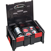 VIGOR Sada podélných vzpěr a pouzder příčného ramena ∙ FORD ∙ VOLVO ∙ MAZDA ∙ V5741N ∙ 12-dílný ∙ Počet ks nářadí: 12