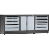 VIGOR Kombinace skříňové stěny ∙ startovací balíček ∙ nerezová ocel ∙ V6000-3P1XL-X ∙ d x š x v: 2588 mm x 500 mm x 1000 mm