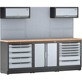 VIGOR Kombinace skříňové stěny ∙ kompletní balíček ∙ dřevo ∙ V6000-3P2XL ∙ d x š x v: 2588 mm x 526 mm x 1980 mm