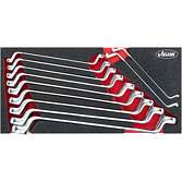 VIGOR Sada oboustranných očkových klíčů ∙ V6722 ∙ Vnější dvojitý šestihran profil ∙ 11-dílný ∙ 6 x 7 – 25 x 28 ∙ Počet ks nářadí: 11