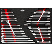 VIGOR Sada dvojitých plochých klíčů, očko-plochých klíčů, ráčnových očko-plochých klíčů ∙ V6724N ∙ 45-dílný ∙ 6 x 7 – 30 x 32 ∙ 6 – 32 mm ∙ Počet ks nářadí: 45